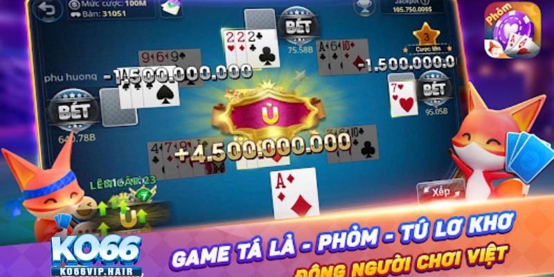 Khám phá các sảnh game bài KO66